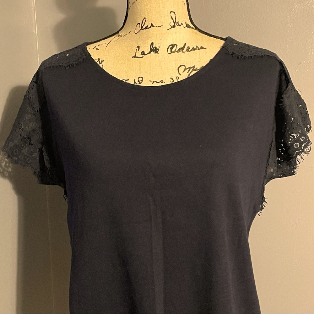 Jun & Ivy Lace Sleeve Top